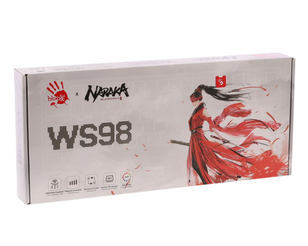 Клавиатура компьютерная безпроводная Bloody WS98(Naraka) красная с белым Київ - зображення 6
