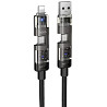Дата кабель Hoco U151 Goldsmith 4in1 Type-C to USB/Type-C to Lightning 240W (1.2m) Херсон