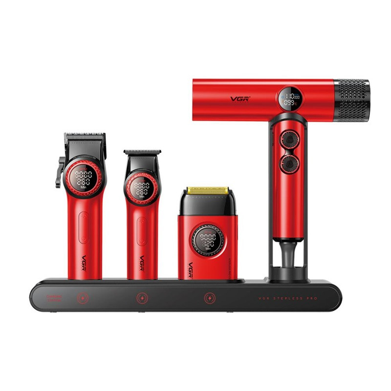 Комплект длят стрижки VGR STEPLERSS PRO 4 IN 1 RED красный Киев - изображение 1