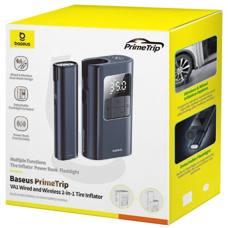 Портативный насос Baseus PrimeTrip VA1 2-in-1 1750 mAh (C11169001121-00) Херсон - зображення 6