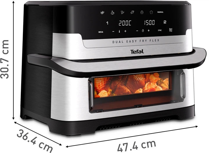 Мультипечь Tefal Dual Easy Fry Flex EY922DE0 9 л 2700 Вт серебристая Київ - зображення 7