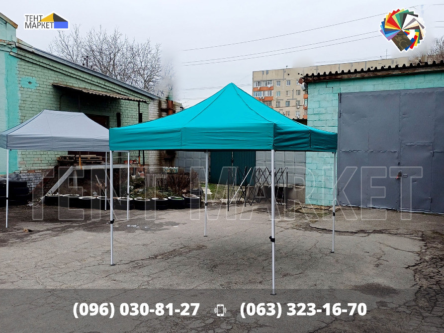 Тент купол 3х2 Бірюзовий брезент на китайский намет. Тенти шатри намет Виготовлення пошитття Продаж Запорожье - изображение 3