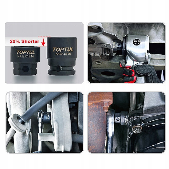 Набор головок ударных низкопрофильных с 6-гр. хвостовиком 1/2" 10-24мм 14ед. TOPTUL GDBU1402 Харьков - изображение 6