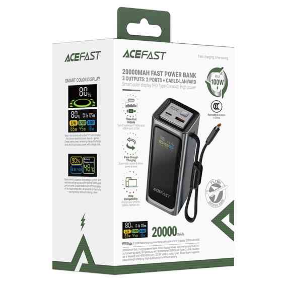 Портативное ЗУ Power Bank Acefast M33 100W 20000 mAh Херсон
