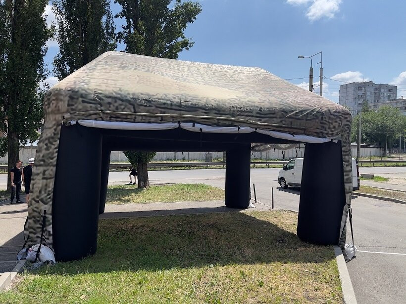 Військовий камуфляжний намет з вбудованою повітродувкою Київ - зображення 5