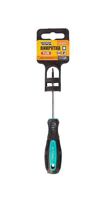 Отвёртка магнитная MASTERTOOL TORX T7х75 мм ручка с TPR покрытием 49-0077 Харків - зображення 2