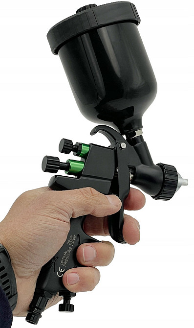 Пистолет красящий пневматический LVMP верх.пласт.бачок 250мл, форсунка-1,0мм AUARITA LION-B-LIGHT-1. Харків - зображення 6