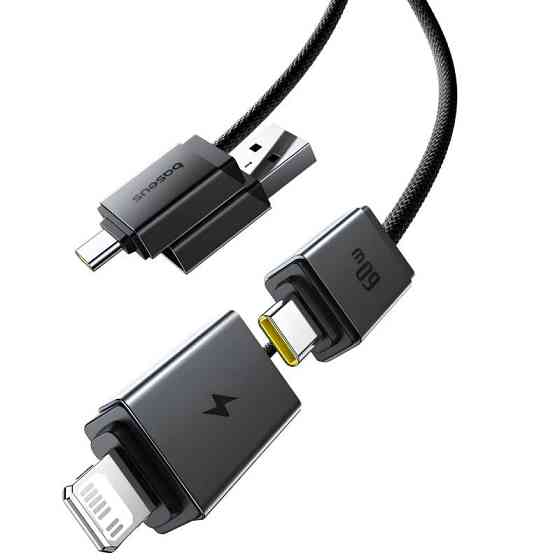Дата кабель Baseus Versatile Two-for-Two USB/Type-C to Type-C/Lightning 60W (2m) (P10383000) Херсон