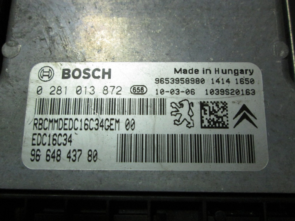 Блок управления двигателем Citroen Berlingo 1.6 hdi 2008-2015 (0281013872) Ковель - изображение 2