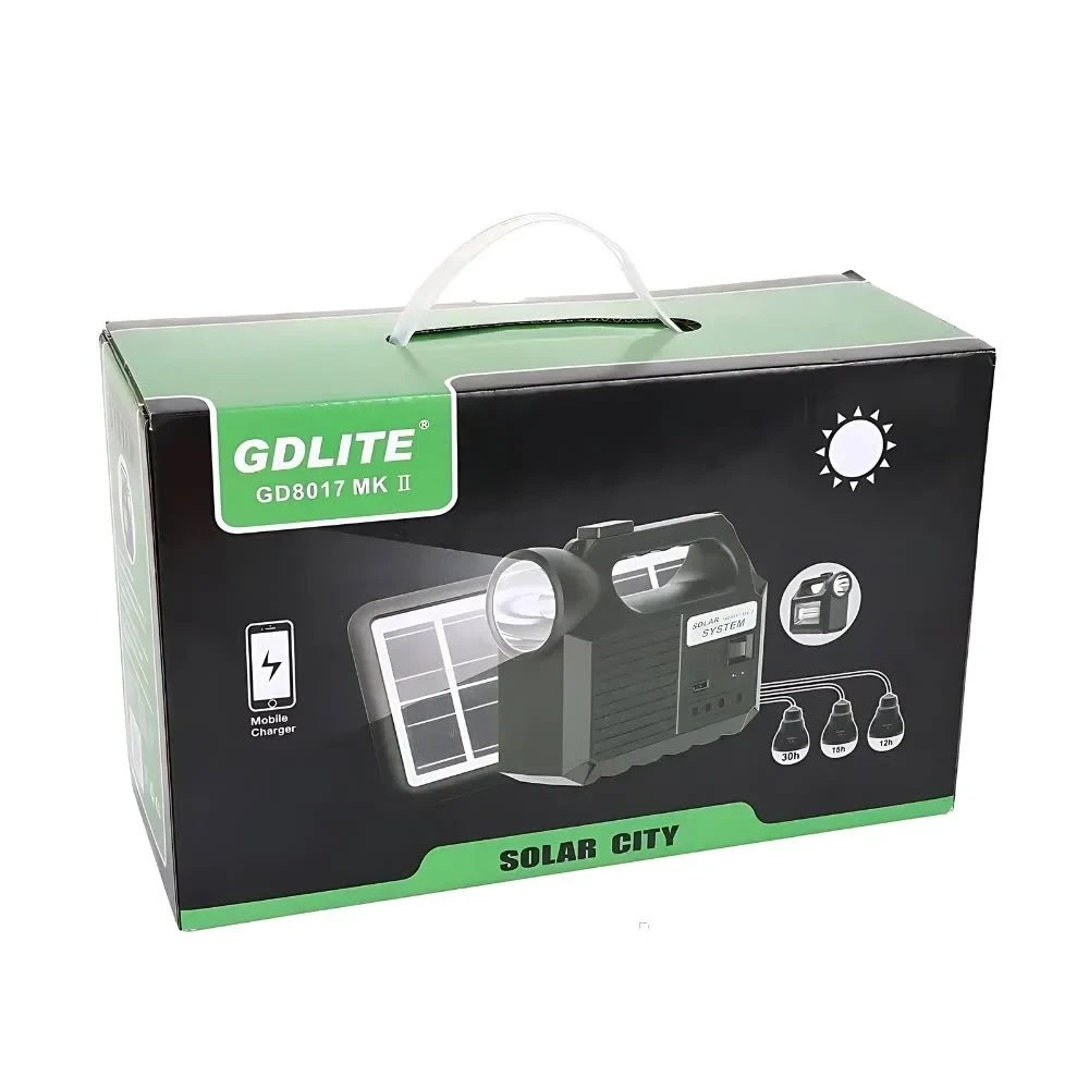 Портативна сонячна станція 5000мАч GD + 3 лампочки Акумуляторний аварійний ліхтар Одеса - зображення 3