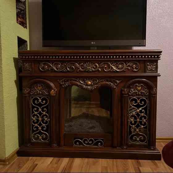 Штучний камін з натурального дерева Белая Церковь