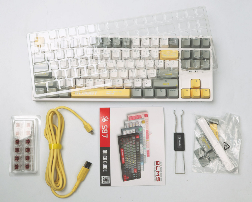 Клавиатура компьютерная проводная Bloody S87(EnergyWhite) белая Київ - зображення 9