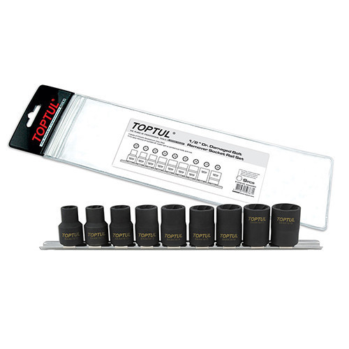 Набор головок для поврежденных гаек на планке TOPTUL 1/2" 9 ед. GAAG0903 Харків - зображення 1
