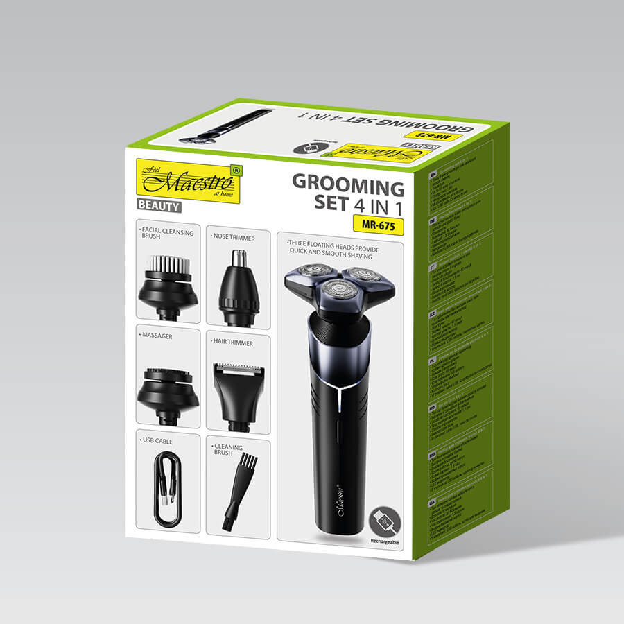 Электробритва в наборе 4 в 1 Maestro MR-675 черный Київ - зображення 4