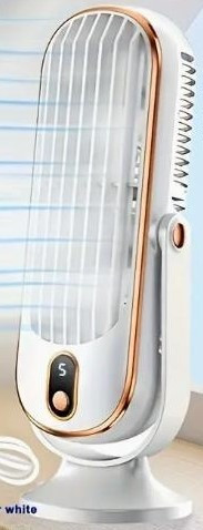 Портативний двомоторний USB-вентилятор із LED-дисплеєм, 5 швидкостей, до 5 годин роботи Київ - зображення 5