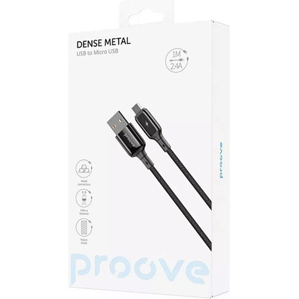 Кабель Proove Dense Metal USB to Micro 2.4A 1m Black (CCDM20001301) Харьков - изображение 2
