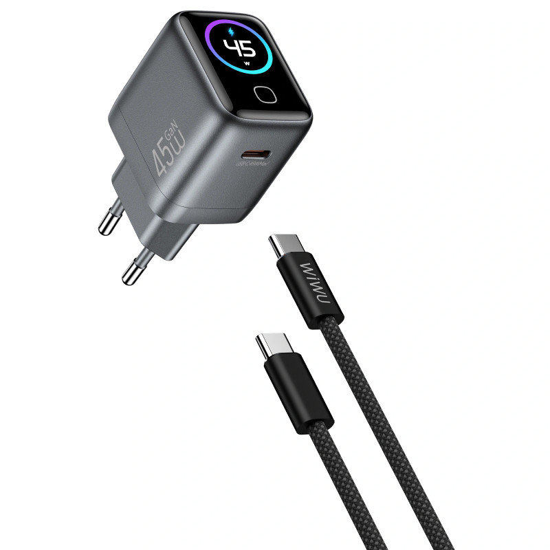 СЗУ WIWU CHG500 Voyager PD45W (1USB-C) + кабель Type-C to Type-C Херсон - изображение 3