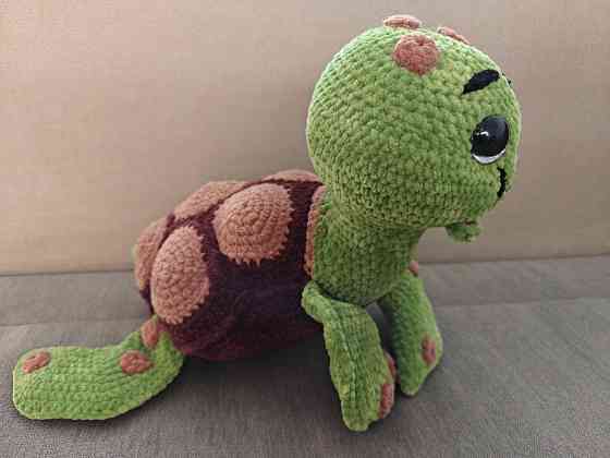 Іграшка Черепаха 37 см м'яка в'язана подарунок сувенір hand made ручна робота Луцьк