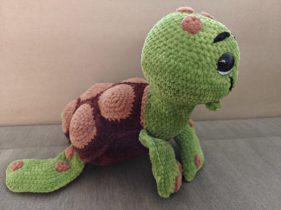 Іграшка Черепаха 37 см м'яка в'язана подарунок сувенір hand made ручна робота Луцьк - зображення 2