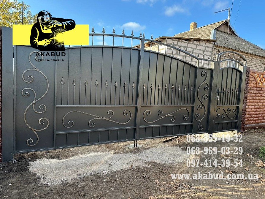 Ворота відкотні з хвірткою (промислові) для дому та бізнесу Кривой Рог - изображение 3