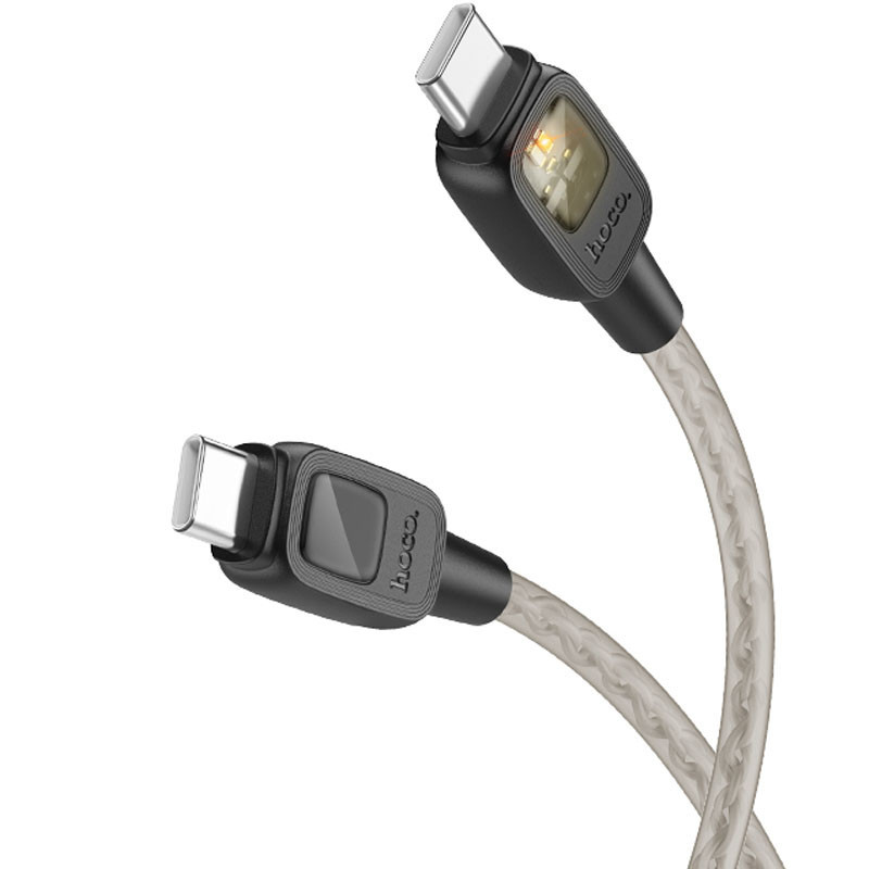 Дата кабель Hoco U124 Stone silicone power-off 60W Type-C to Type-C (1.2m) Херсон - зображення 2