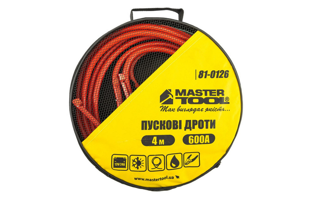 Провода пусковые MASTERTOOL 600А/12V/24V 4 м t до -40°C сумка для хранения 81-0126 Харків - зображення 4