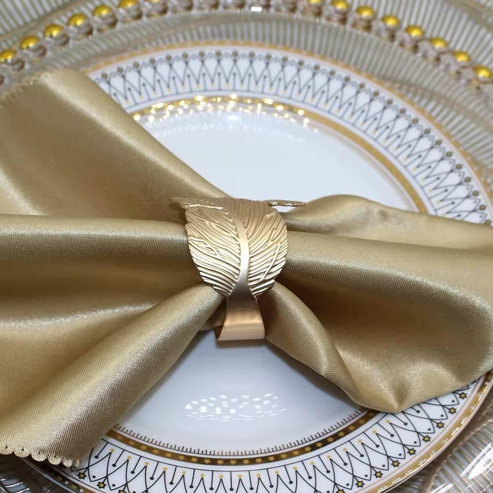 Набор колец для салфеток Leeseph Листья Gold 6 шт Одесса - изображение 4