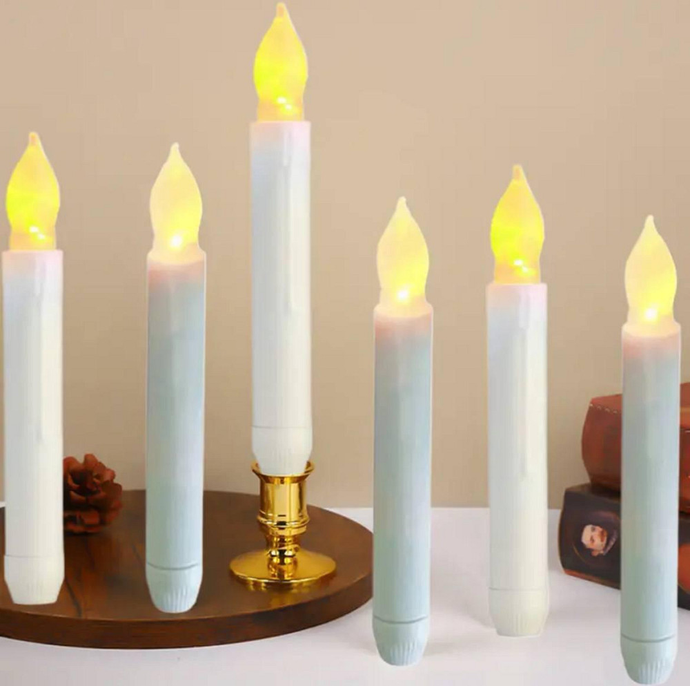 Светлодиодная свечка на батарейках LED Leeseph 17см MV026 белая Одесса - изображение 5