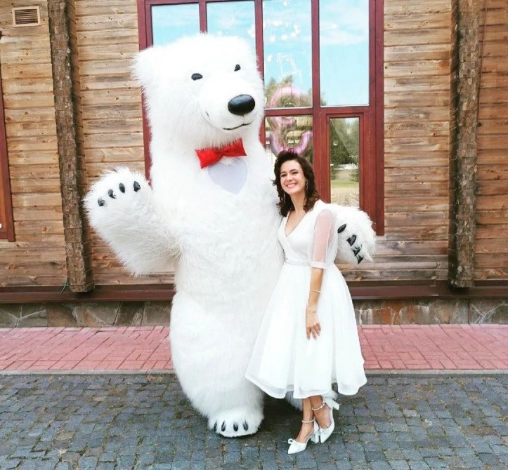 Белый мишка Знаменка,Александрия.Заказать аниматора медведь ростовая кукла. Знам'янка - зображення 5