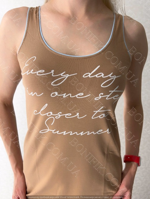 Женский домашний сарафан карамельного цвета с принтом (16401) (арт. 1846) Кривий Ріг - зображення 3