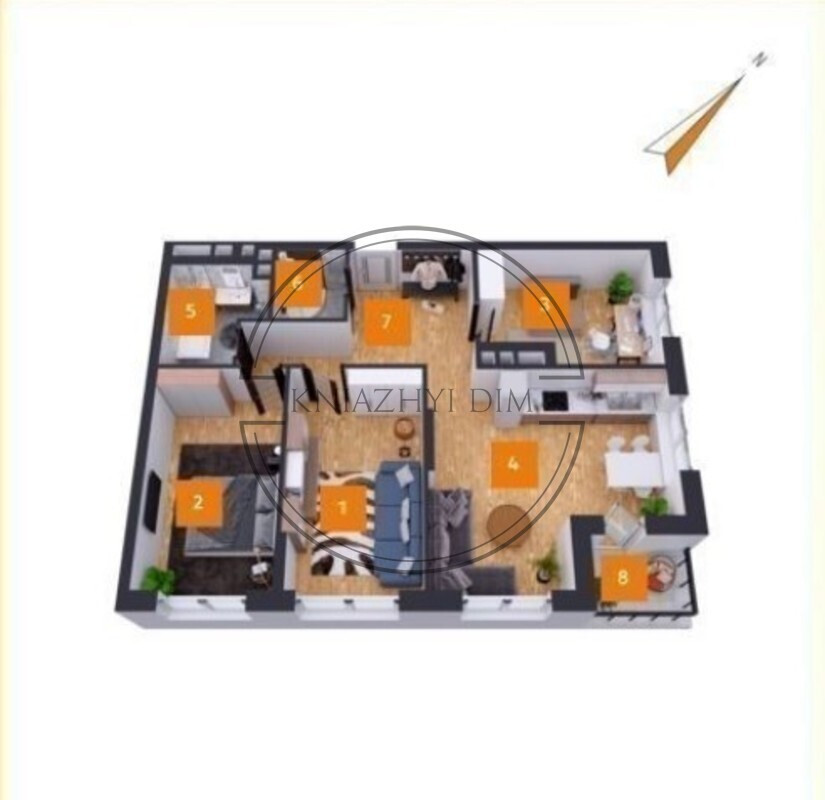 3-х комнатная, 100 метров к м.Осокорки! Код.21117054 Киев - изображение 2