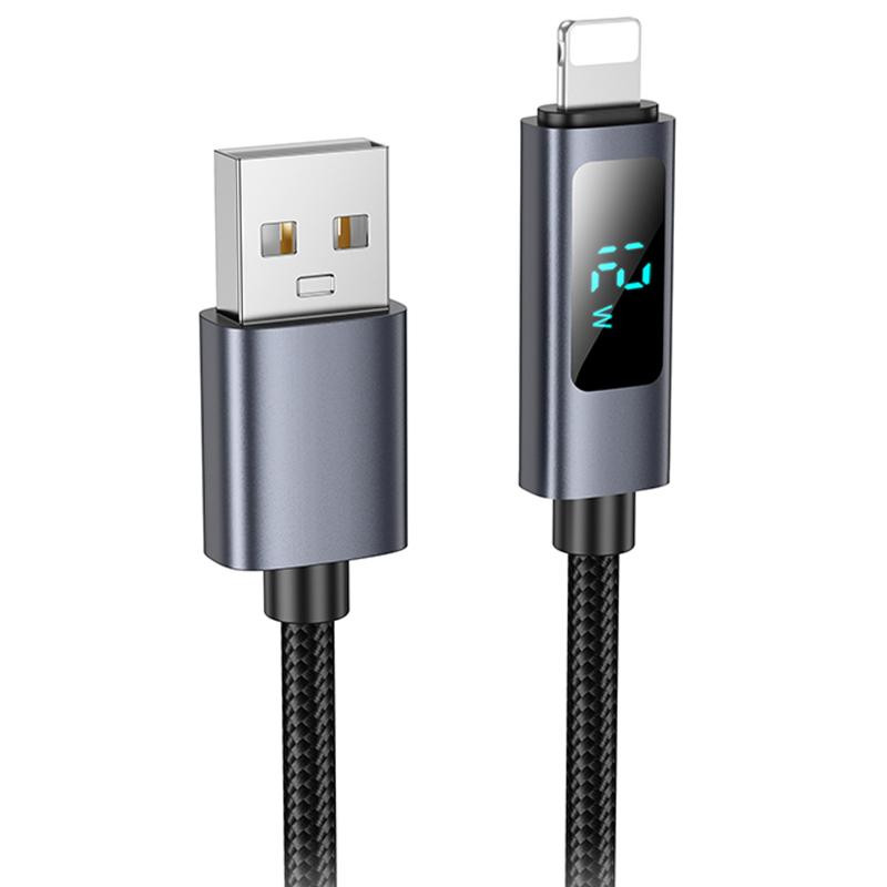 Дата кабель Hoco X112 Favor with display USB to Lightning 2.4A (1m) Херсон - зображення 1