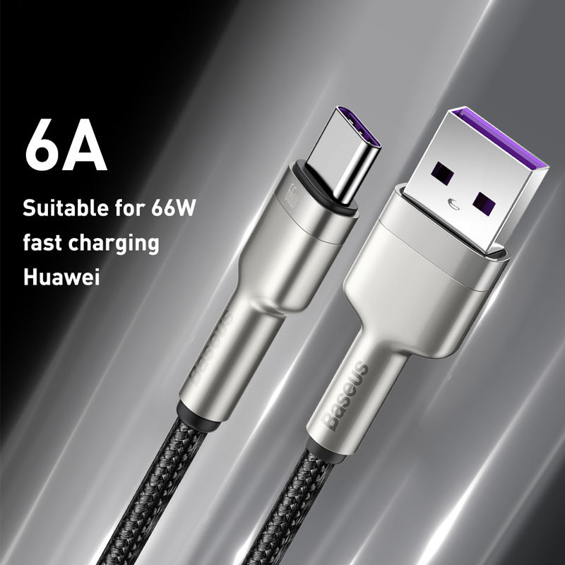 Дата кабель Baseus Cafule Metal USB to Type-C 66W (0.25m) (CAKF) Херсон - зображення 3