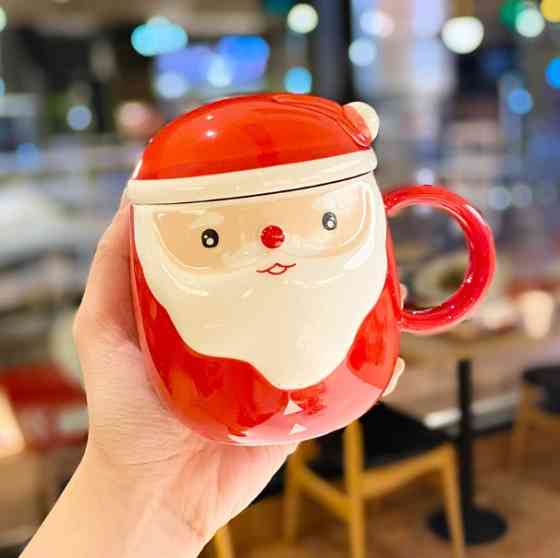 Кухоль з кришкою новорічна Santa Claus 3 13716 350 мл Київ