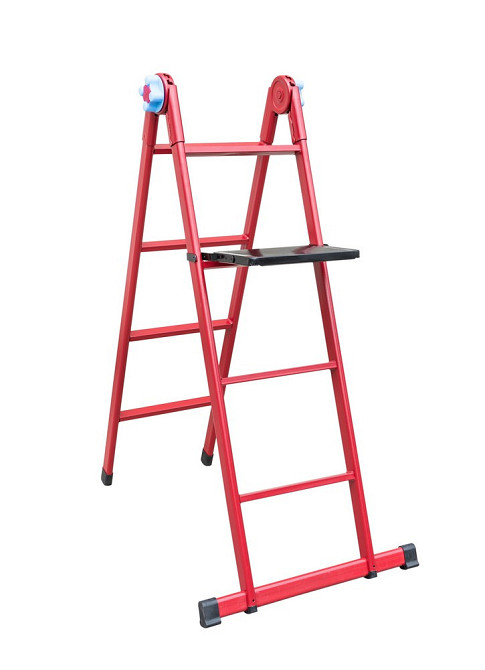 Лестница универсальная металлическая ГОСПОДАР 4 ступени со столиком h 1070/2500 мм max 150 кг 79-101 Харьков - изображение 1