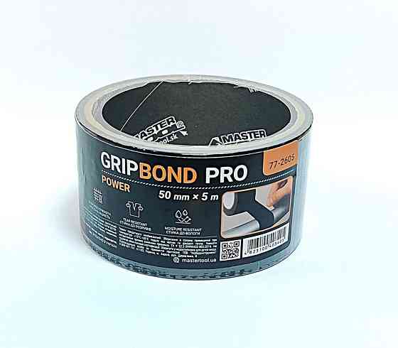 Лента армированная MASTERTOOL GripBond Pro Power t 80°C 50 мм×5 м черная 77-2605 Харьков