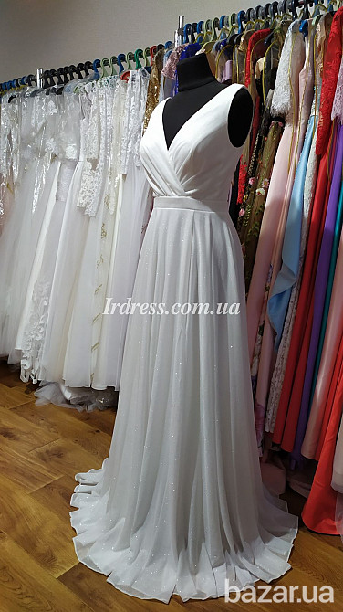 Белое блестящее платье на свадьбу, роспись, выпускной Киев - изображение 3