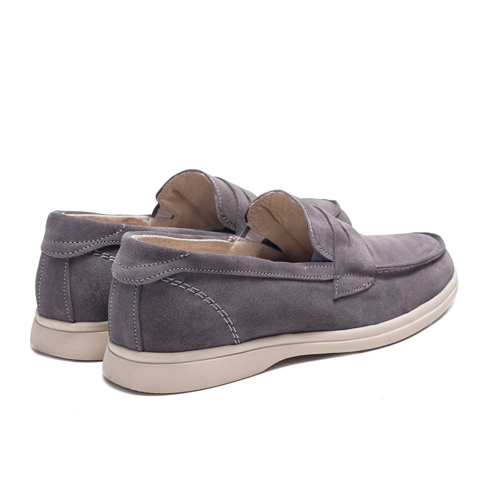 Мужские кожаные лоферы Light gray Київ - зображення 4