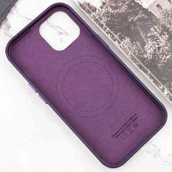 Кожаный чехол Leather Case (AAA) with MagSafe and Animation для Apple iPhone 15 (6.1") Херсон