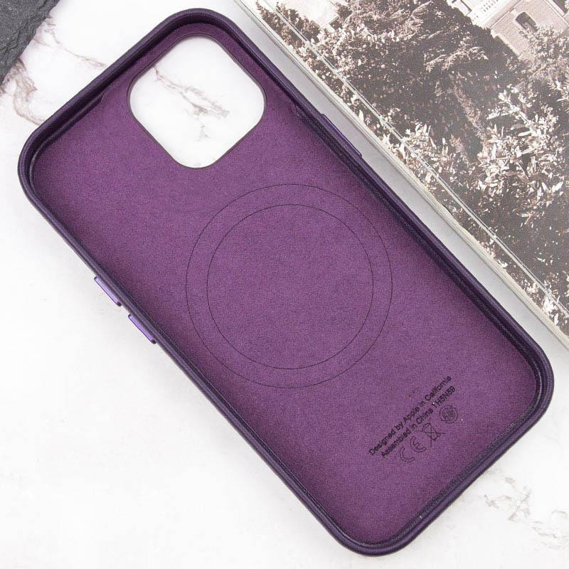 Кожаный чехол Leather Case (AAA) with MagSafe and Animation для Apple iPhone 15 (6.1") Херсон - зображення 3