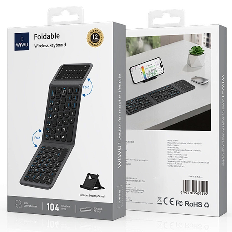 Складная беспроводная клавиатура WIWU FMK-05 Херсон - изображение 7