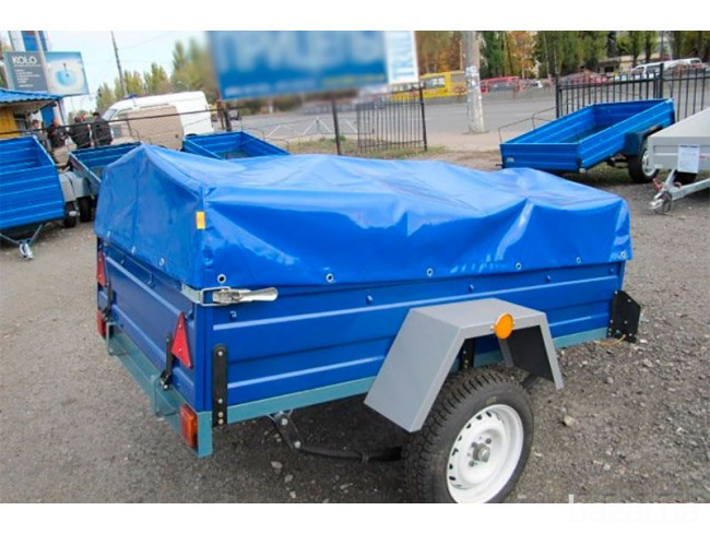 Тент + еспандер на причіп на Фермер 2,00 х 1,20 ПВХ Єврофура Баришівка - зображення 1