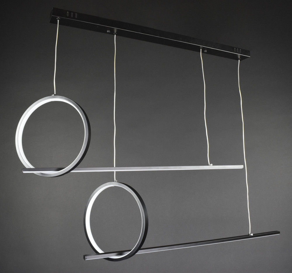 Люстра стельова LED MJ24B-1100-bk Чорний 50-150х25х100 см. Київ - зображення 1