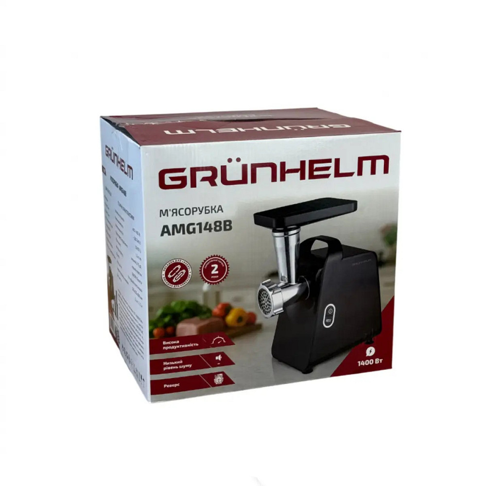 Мясорубка электрическая Grunhelm AMG148B 1400 Вт черная Київ - зображення 9