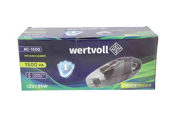 Пылесос автомобильный WERTVOLL 1500 PA 12 V 3 A 35 Вт сухая и влажная уборка AC-1500 Харків