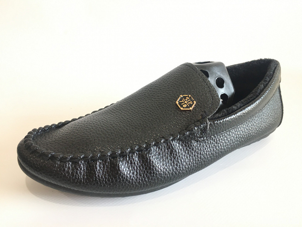 Мужские зимние мокасины с мехом ЧЕРНЫЙ МЕХ (на меху) Размер 41 42 Киев - изображение 1