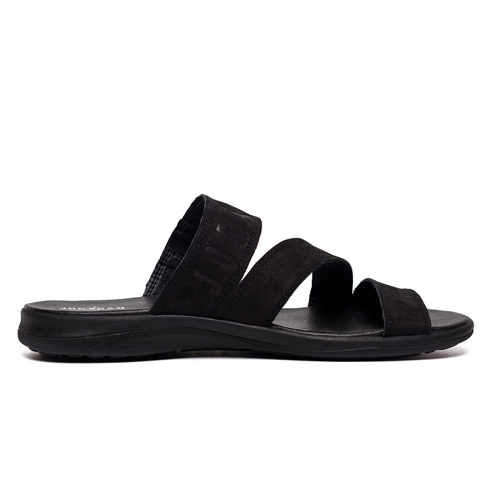 Мужские кожаные  летние шлепанцы-сланцы Jordan Black Київ - зображення 3