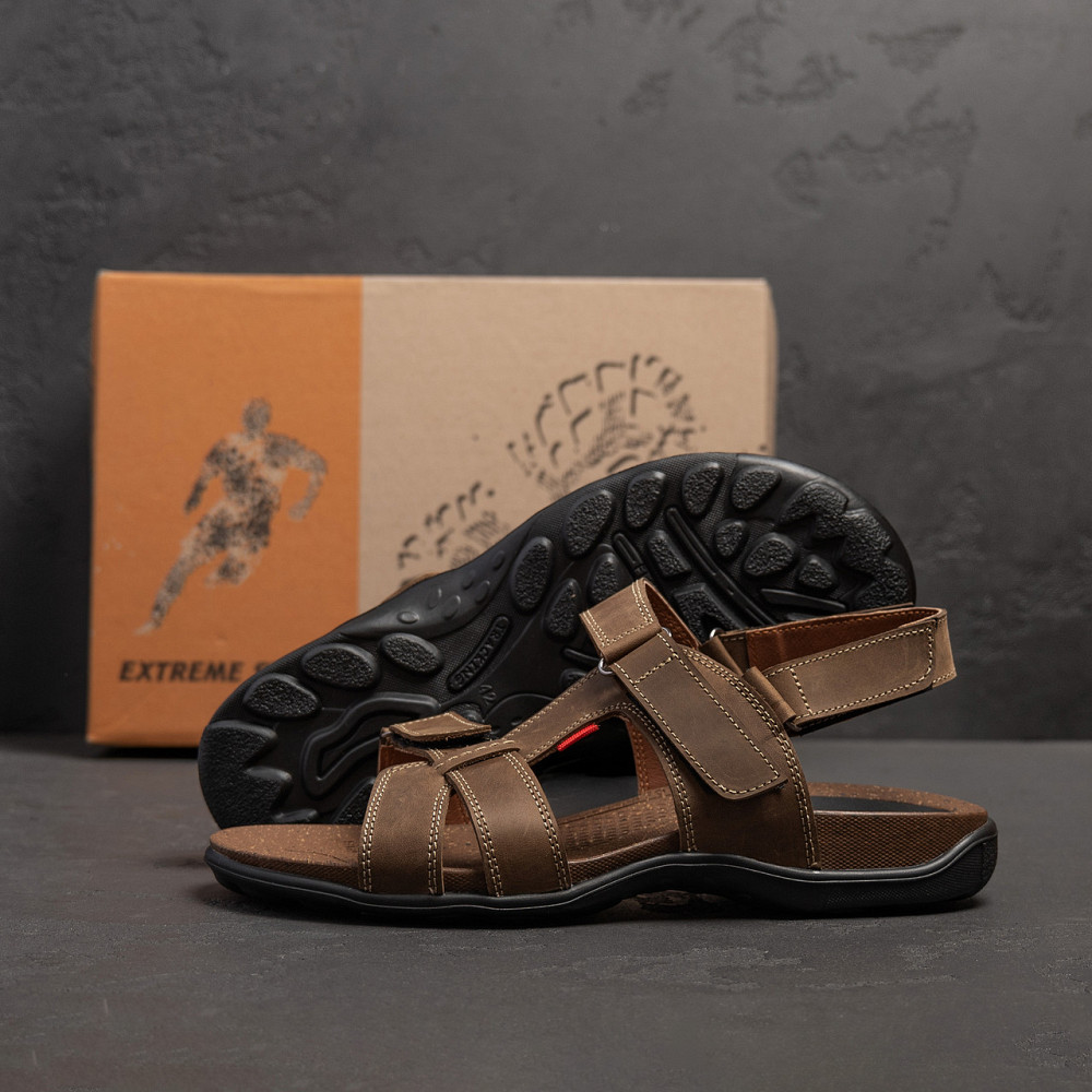 Мужские кожаные сандалии Antec Brown Киев - изображение 10