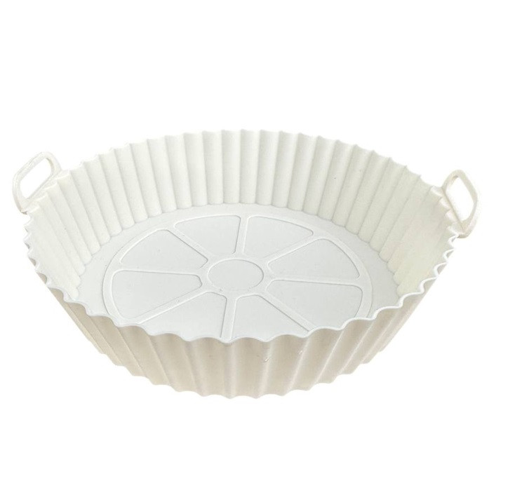 Форма в аерогриль круглая силиконовая 19392 20х20х5 см молочная Київ - зображення 1