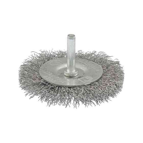 Щетка дисковая MASTERTOOL из рифленой проволоки 75 мм со стержнем 1/4" 19-9807 Харьков